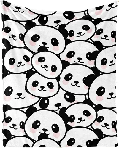 Manta de panda para niños y niñas, con bonito diseño de panda impreso, manta para regazo de niños, silla, cálida y suave manta acogedora, 30 x 40