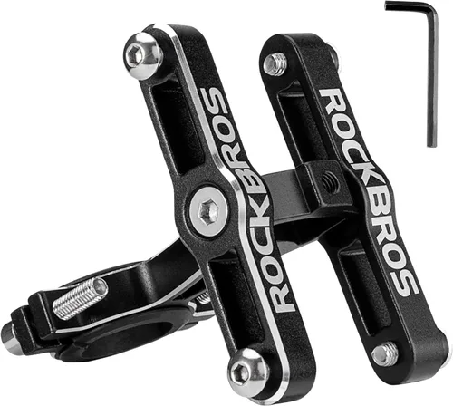 Miniatura 9 de ROCKBROS Adaptador de jaula de botella de bicicleta, manillar de bicicleta, soporte de botella de agua, soporte de botella de aluminio ajustable