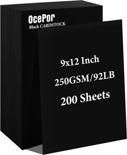 Miniatura 17 de OcePor 100 hojas de cartulina negra de 8.5 x 11 pulgadas, cartulina negra de 92 libras/250gsm, papel grueso de cartulina, papel pesado de cartulina