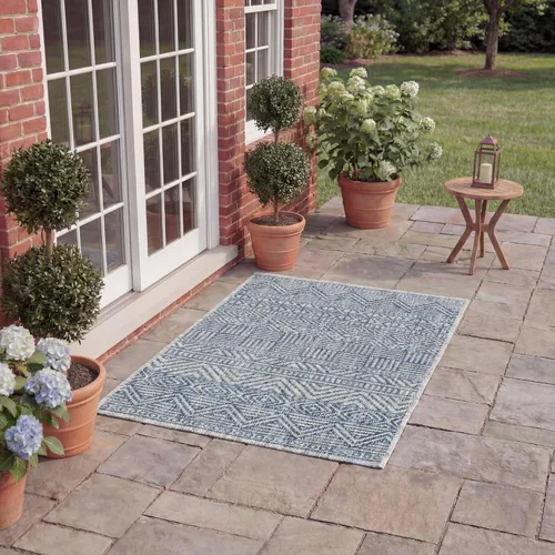 Miniatura 24 de SAFAVIEH Alfombra lavable para exteriores, colección Courtyard de 2.3 x 16 pies, color negro y gris, no desprende pelusa y de fácil limpieza, ideal