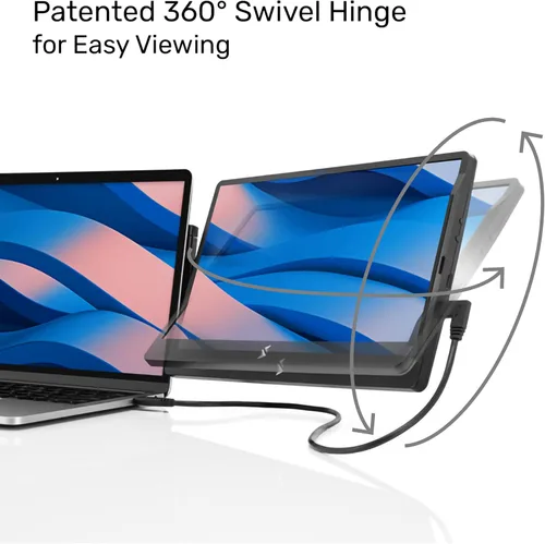 Miniatura 2 de SideTrak Monitor Portátil Giratorio de 12.5" para Laptop, Bisagra Giratoria Patentada, Extensor de Pantalla de Laptop Pantalla Dual FHD