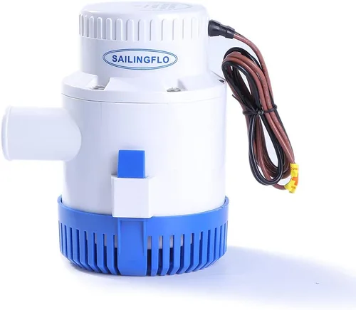 Miniatura 10 de Bomba de sentina de 12 V, 1100 GPH, salida de 1-1/8 pulgadas, bomba de agua marina sumergible no automática para barco, caravanas, estanque No