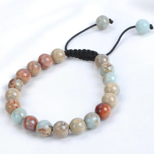 Miniatura 3 de Massive Beads - Pulsera de cuentas de cristales de macramé con poder curativo natural, unisex, ajustable, 516 pulgadas (8 mm)