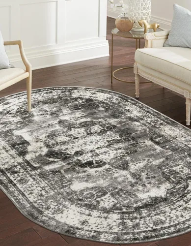 Miniatura 95 de Unique Loom Sofia Collection - Alfombra tradicional vintage, inspirada en Francia (7 pies x 10 pies, rectangular, negro/gris claro)