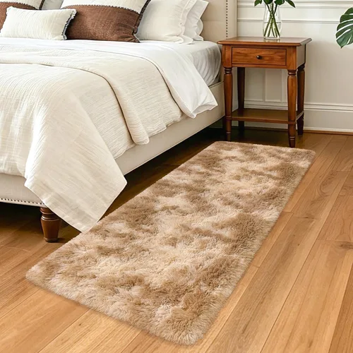 Miniatura 26 de Alfombras de pasillo beige de 2 x 6 pies para dormitorio, sala de estar, alfombra de felpa suave y esponjosa, alfombra de pasillo para pasillos