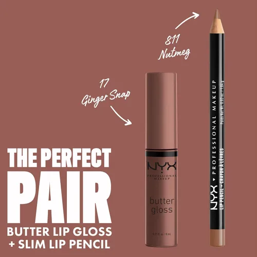 Miniatura 4 de NYX MAQUILLAJE PROFESIONAL Brillo de mantequilla, brillo de labios no pegajoso - Ginger Snap (Chocolate Brown)