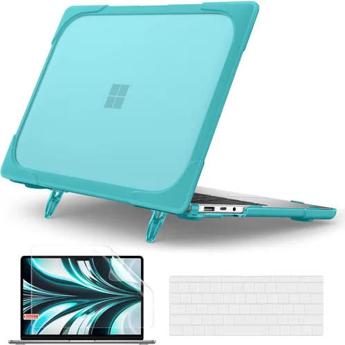 Miniatura 7 de Batianda Funda resistente para laptop Microsoft Surface de 13.5 pulgadas 5 4 3 con reposamanos Alcantara, soporte plegable ergonómico con nombre