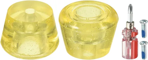 PATIKIL Topes de dedo del pie con destornillador 82A Bloque de tapones de freno de goma para patines de ruedas Reemplazo de accesorios Amarillo