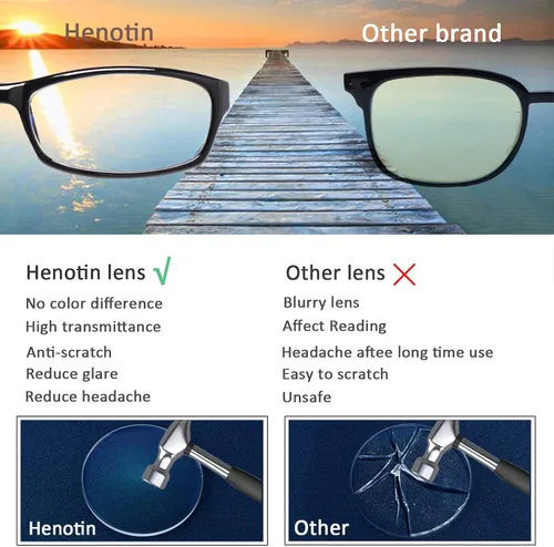 Miniatura 2 de Henotin Paquete de 6 lentes de lectura con bloqueo de luz azul, antifatiga ocular, anteojos de lectura para computadora para mujeres y hombres