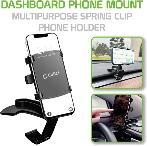 Miniatura 2 de Soporte de teléfono para automóvil, soporte de teléfono celular para automóvil, rotación de 360 grados, soporte de clip para tablero, compatible