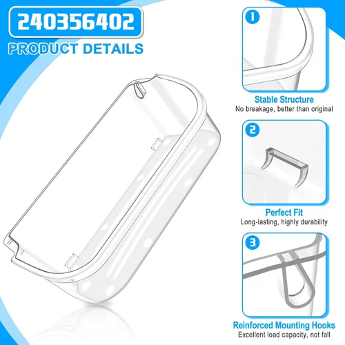 Miniatura 6 de Contenedor de puerta de refrigerador mejorado 240356402 compatible con Frigidaire, repuesto de estante de puerta, estante de puerta Frigidaire