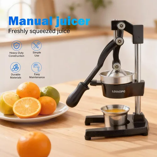 Miniatura 2 de Exprimidor manual de hierro fundido, exprimidor de cítricos a mano, exprimidor de limón naranja, exprimidor manual resistente, grado comercial