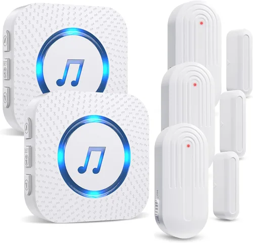 Miniatura 10 de SanJie Timbre Inalámbrico de Puerta con Sensor, Alarma de Entrada cuando la Puerta se Abre, para Negocios/Hogar/Niños, 5 Niveles de Volumen