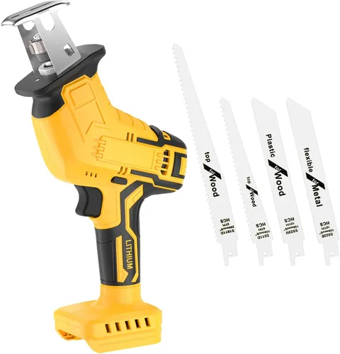 Sierra recíproca inalámbrica para batería Dewalt de 20V, sierras recíprocas con motor de escobillas de 150W, velocidad variable de 0-3500 SPM, kit