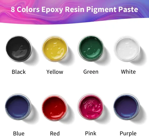 Miniatura 2 de Pastas de pigmento de 8 colores para resina epoxi, pigmento de color de resina epoxi de 1.76 oz/50 g, tinte de resina opaco, pigmento de resina