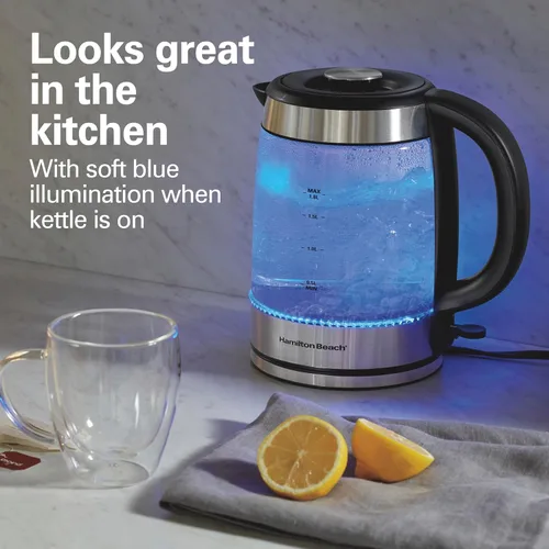 Miniatura 6 de Hamilton Beach Electric Tea Kettle, Water Boiler & Heater, 1 Liter, 1500 Watts for Fast Boiling, BPA Free, Cordless Serving, Auto-Shutoff & Boil-Dry