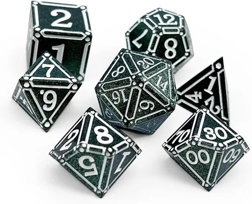 Miniatura 11 de Norse Foundry Ironworks - Juego de dados de metal - Animate Dead - Juego de 7 piezas premium para aventuras de D&D y RPG - Construcción de aleación
