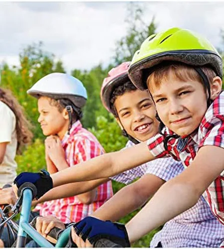 Miniatura 6 de 3 pares de guantes de medio dedo para niños guantes de deporte antideslizantes guantes de gel para niños ciclismo ciclismo