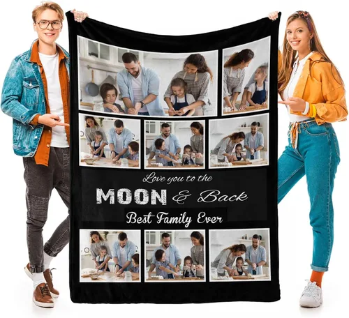 Miniatura 15 de D-Story Mantas personalizadas con fotos, regalos personalizados para parejas, regalos de aniversario y cumpleaños para esposa, marido, novia, novio