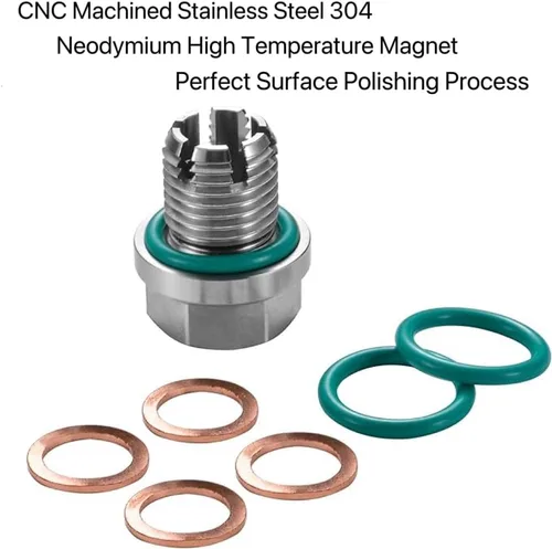 Miniatura 3 de 1/2-20 Double Self Tapping Oil Drain Plug Oversize Piggyback Stainless Steel Self Tapping Oil Pan Thread Repair Kit with O-Ring
