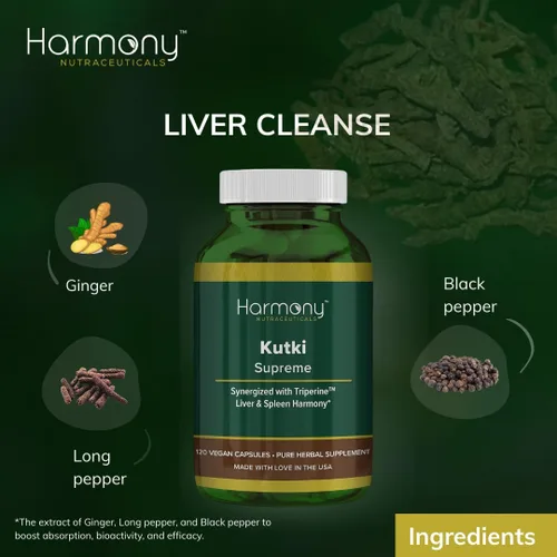 Miniatura 2 de Kutki Supreme - Medicina ayurvédica Harmony Nutraceuticals para una piel sana, sistemas inmunológicos y respiratorios - 120 cápsulas orgánicas