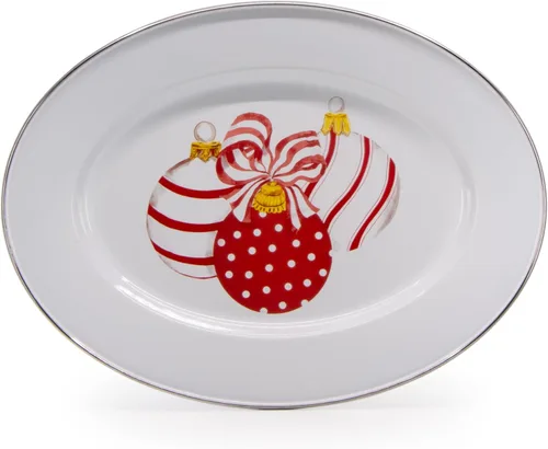 Miniatura 6 de Golden Rabbit Enamelware Oval Platter, 12 x 16in, Aegean Sevilla