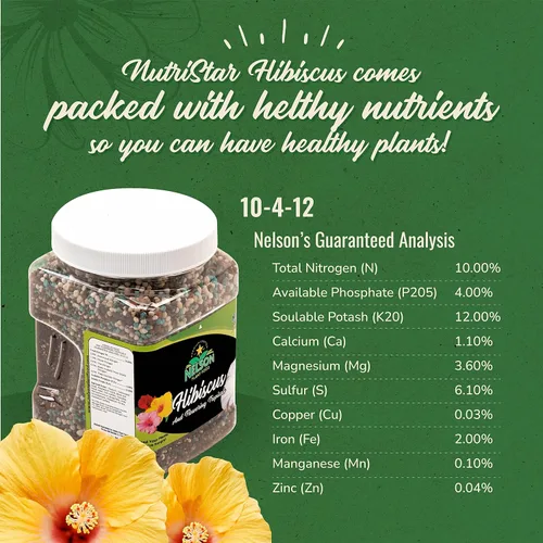 Miniatura 4 de Nelson Plant Food - Fertilizante NutriStar Hibiscus - Alimento para plantas de interior y exterior - Fertilizante de hibisco tropical para todas