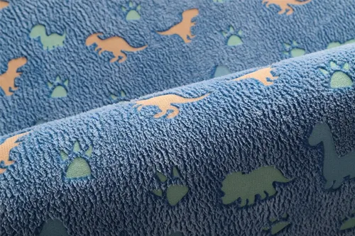 Miniatura 6 de Alfombras únicas que brillan en la oscuridad, alfombra luminosa para dormitorio de niños, bonito dinosaurio azul, 2 x 4 pies