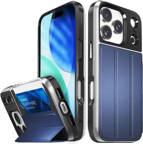 Miniatura 75 de VENA vCommute Funda tipo cartera compatible con Apple iPhone 14 (15.5 cm), funda de cuero con tapa plegable, tarjetero con función de soporte