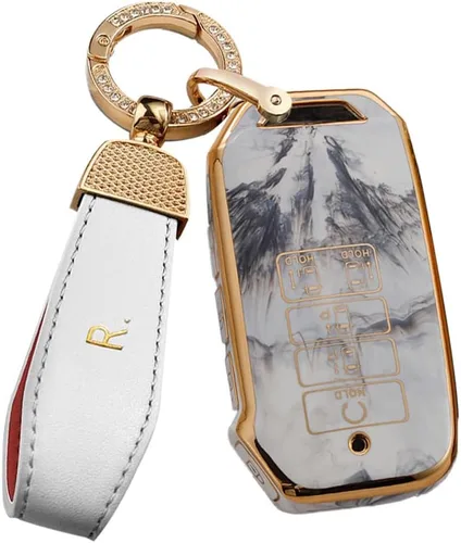 Miniatura 3 de SANRILY Funda suave de 9 botones con diseño de jade azul para Kia K5 Sedona 2021 K8 V6 2022 EV6 GT Linie Seltos Sportage R K3 K4 Stinger Sorento