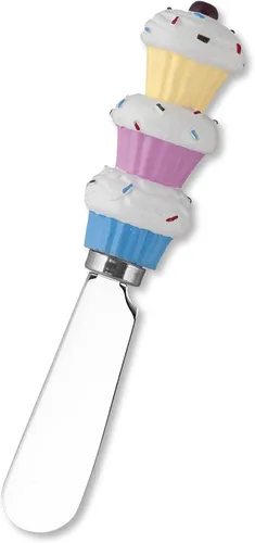 Miniatura 4 de Supreme Housewares Cupcakes - Esparcidores de queso, asas de resina pintadas a mano con cuchillas de acero inoxidable para untar queso crema