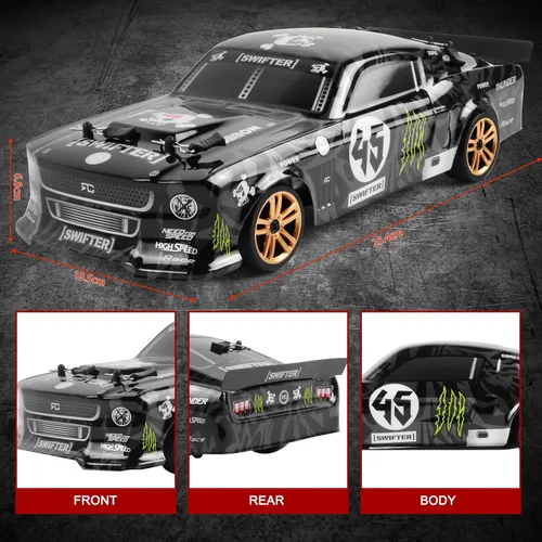 Miniatura 3 de Goolsky Coche de deriva a control remoto, a escala 1:18, 4WD 30KM/H, autos de carreras RC de alta velocidad, autos RC de 2.4 GHz con 2