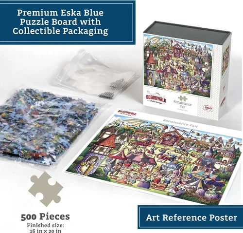 Miniatura 3 de Boardwalk Renaissance Fair - Rompecabezas de 500 piezas con caja premium, regalo para adultos y familia, 16 x 20 pulgadas