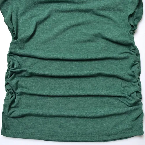 Miniatura 5 de Bhome Blusa de maternidad con mangas cortas voladoras para embarazadas, blusa casual para embarazadas, túnica de embarazo
