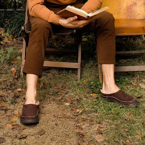Miniatura 2 de Zigzagger - Pantuflas tipo mocasín para hombre, para interiores y exteriores, pantuflas cálidas, cómodas, mullidas y anchas