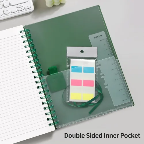 Miniatura 6 de RETTACY Cuaderno espiral rayado de tamaño medio A5, 300 páginas, para la escuela, el trabajo, la escritura, el diario, papel grueso de 100 g/m²