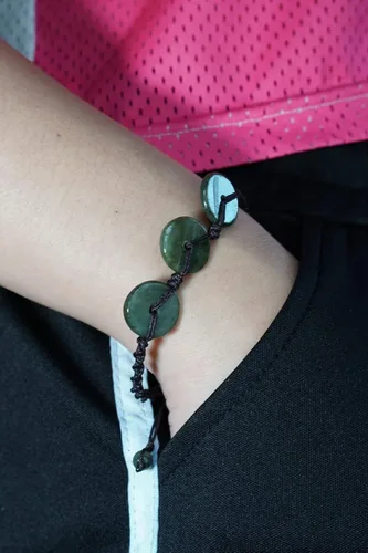 Miniatura 7 de Infinityee888 - Pulseras de cuentas de jade con moneda verde Feng Shui para hombres, mujeres, pulsera -BC01, Piedra