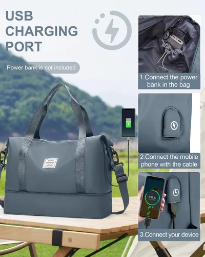 Miniatura 4 de Bolsa de viaje para mujer, bolsa deportiva para gimnasio, E2-JewelBlue