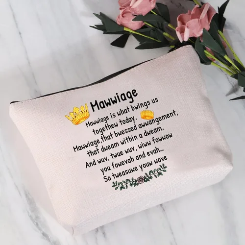 Miniatura 2 de JYTAPP Mawwiage - Bolsa de maquillaje con cremallera temática de películas de princesa, regalos para fanáticos de la película, regalos para novias