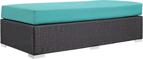 Miniatura 6 de Modway EEI-1911-EXP-ORA Convene - Muebles otomanos cuadrados de tela para patio, muebles de exterior, color naranja espresso Espresso Naranja