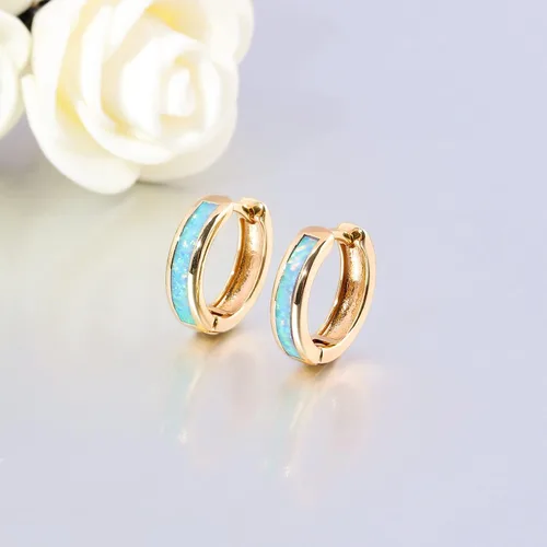 Miniatura 72 de CiNily Aretes Huggie de ópalo con bisagras, chapados en oro, hipoalergénicos, pequeños aretes de aro para mujeres, adolescentes, niñas, hombres