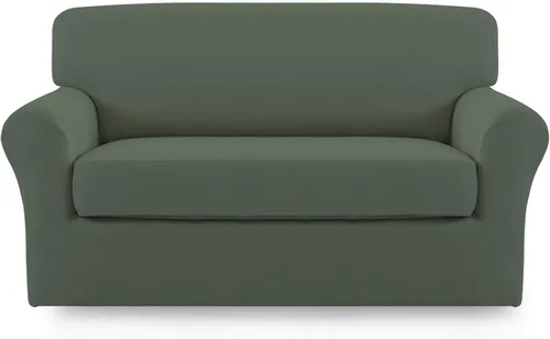 Miniatura 22 de Easy-Going Funda de Sofá Elástica de Microfibra de 2 Piezas – Cubierta de Sofá Suave Ajustada de Spandex, Protector de Muebles Lavable con Parte