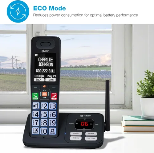 Miniatura 14 de AT&T Teléfono inalámbrico DECT 6.0, 3 auriculares, bloqueador de llamadas inteligente, conexión Bluetooth a celda, contestador automático, pantalla
