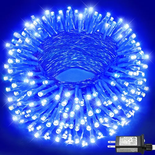 Miniatura 15 de Tira de 200 luces LED de 66 pies para exteriores, luces de Navidad conectables para interiores, cable transparente, impermeable, 8 modos de luces