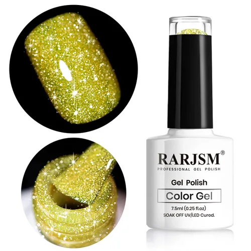 Miniatura 33 de RARJSM - Esmalte de uñas de gel con purpurina, de color verde oliva, brillante y brillante, para manicura DIY y salón de uñas, requiere secado