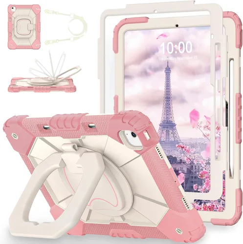 Miniatura 15 de WESOROL Funda para iPad Air de 13 pulgadas M4/M3/M2 2026/2025/2024 con soporte para lápiz, protector de pantalla, soporte giratorio de 360°, funda