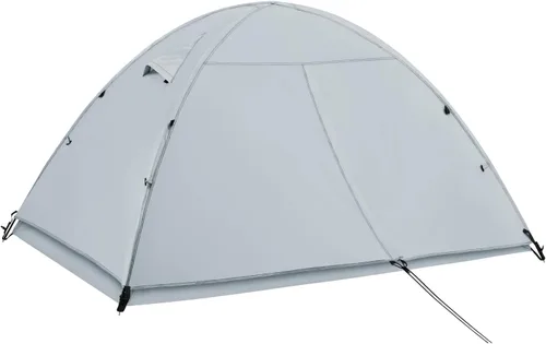 Miniatura 8 de Tienda de campaña domo ultraligera de doble capa impermeable para 2/4 personas de 4 estaciones para mochileros – Configuración fácil,