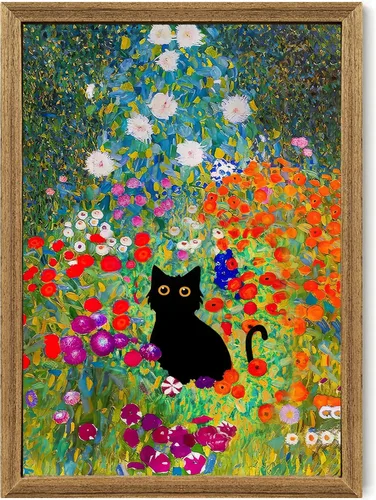 Miniatura 34 de Fantasy Artists Van Gogh - Lienzo decorativo para pared, diseño de gato negro con diseño de almendra y diseño de gato negro, pósteres de pintura al