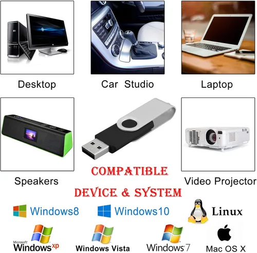 Miniatura 7 de KOOTION 20 unidades de unidades flash USB de 1 GB, unidades flash a granel, memorias 1G, unidades de pulgar giratorias 2.0, negro, paquete de 20