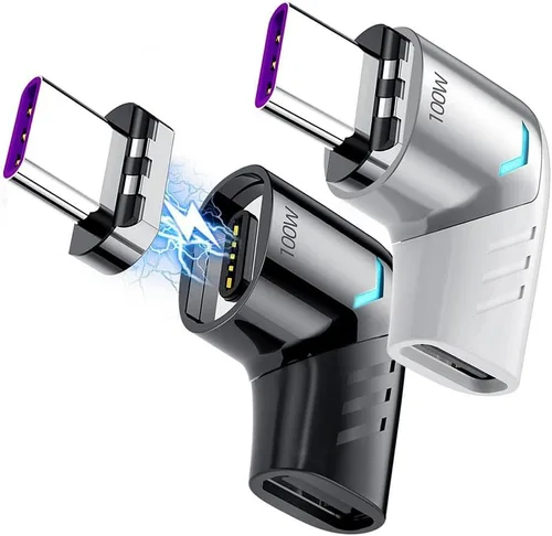 Miniatura 6 de BoxWave Adaptador compatible con GameSir X2 (versión Bluetooth), adaptador de ángulo MagnetoSnap PD, conector de carga magnético, protector
